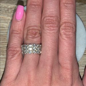 3 row Rhinestone Ring